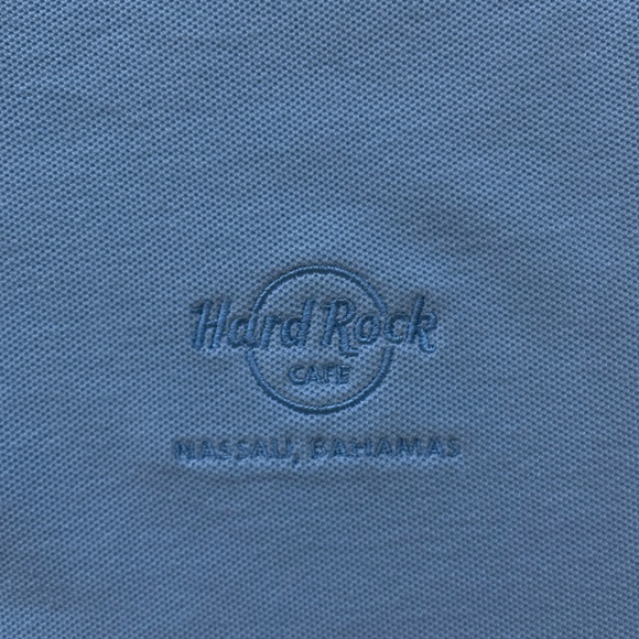Hard Rock Cafe Blue Polo Shirt  (L Fit like XL) - Picture 5 of 7